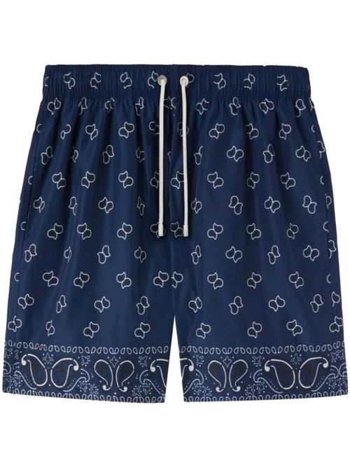 blue/white paisley print elasticated drawstring PALM ANGELS | PMFD002S24FAB0054646